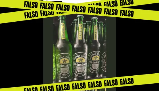 É falso que Heineken mudou rótulo de cerveja para estrela verde amarela